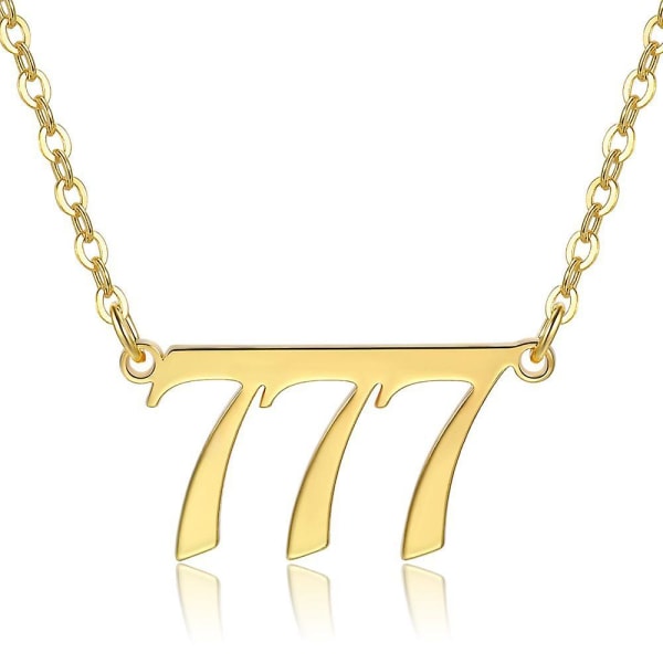 Gyllene ängelnummerhalsband. Gammalt engelskt nummerhalsband 777