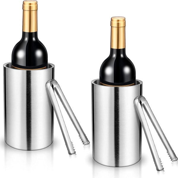 4 st vinkylare hink med tång 750 ml champagne ishink rostfritt stål vinkylare kub serveringshink tillbehör isolerad vinflaska kylare