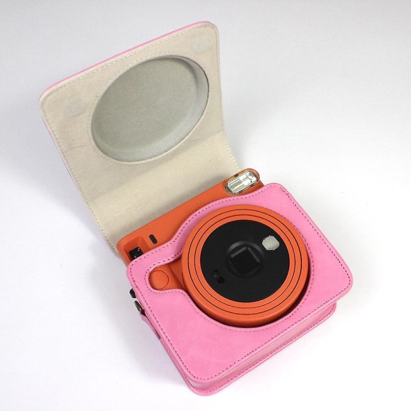 Case i PU - läder för Instax Square SQ1 kameraväska Pink