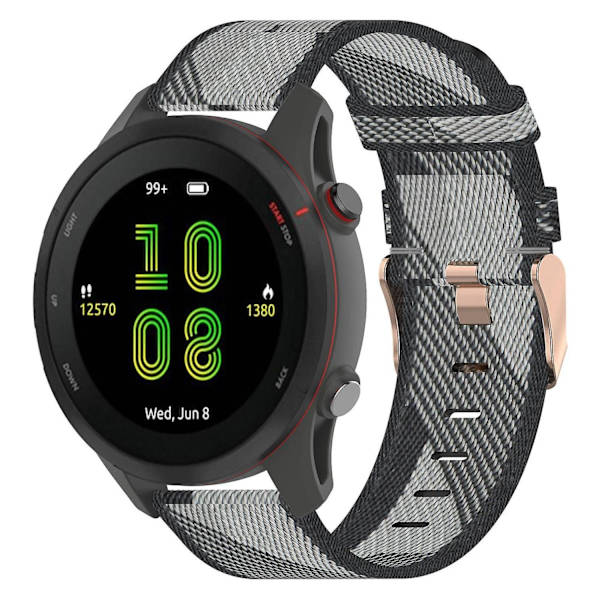 Vaaleanpunainen solki, nailoninen säädettävä ranneke Samsung Galaxy Watch 5 40mm/44mm /Watch 5 Pro 45mm -kelloon Grey Stripe
