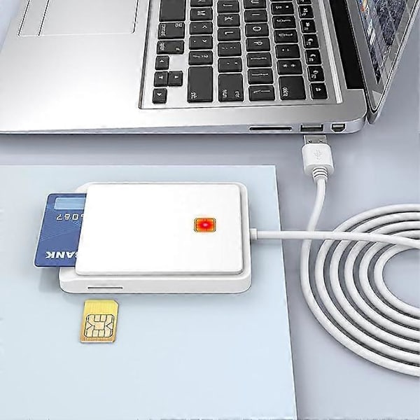 Smartkortläsare, USB Smart Card Access Reader - CAC-läsare, Universal Bärbar för Online ATM-överföringar