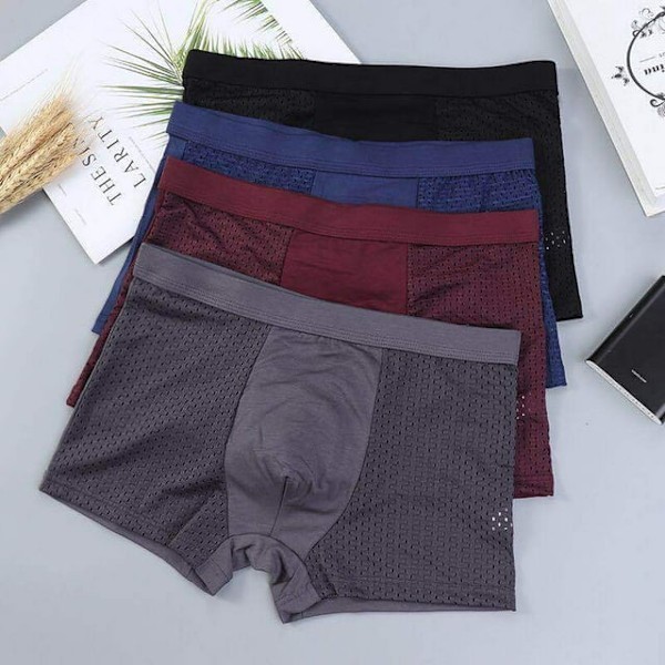 4-pack Herr Underkläder Boxer Shorts Bambufibrer Boxer Shorts Komfort Mjuk Andningsbar Cool Ice Silk Underkläder XL