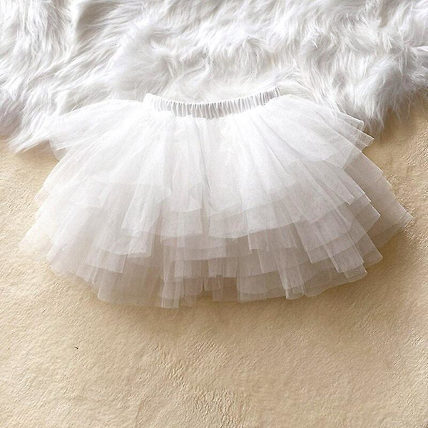 Fashion Baby Girls Tutu Fluffy Skirt Princess Ballet Dance Tutu Mesh Skirt Kids Cake Skirt Cute Girls Clothes White 80