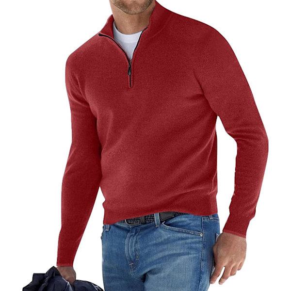 Herre Sweatshirts Halv Glidelås Genser Micro Fleece Topper Genser Polo Hals Gensere