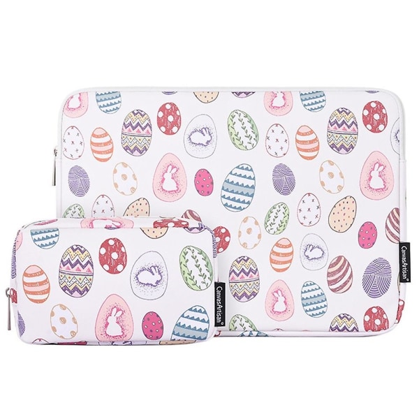 2 kpl/setti Pääsiäispupu ja munat kantolaukku 11~15 tuuman kannettavalle tietokoneelle, PU-suojakotelo + pieni laukku For 11 inch Laptop