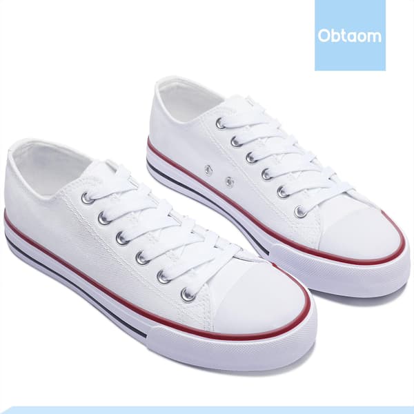 Dame Canvas Mode Sneakers Søde Lave Sko Komfortable Canvas Gåsko Til Damer white EU40