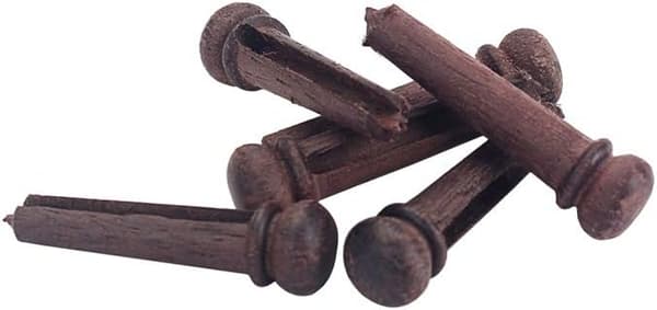 Gitarrbrobryggar i rosenträ, akustisk gitarr, strängstift, spårade, träändstift, ersättningsdelar, 6 st