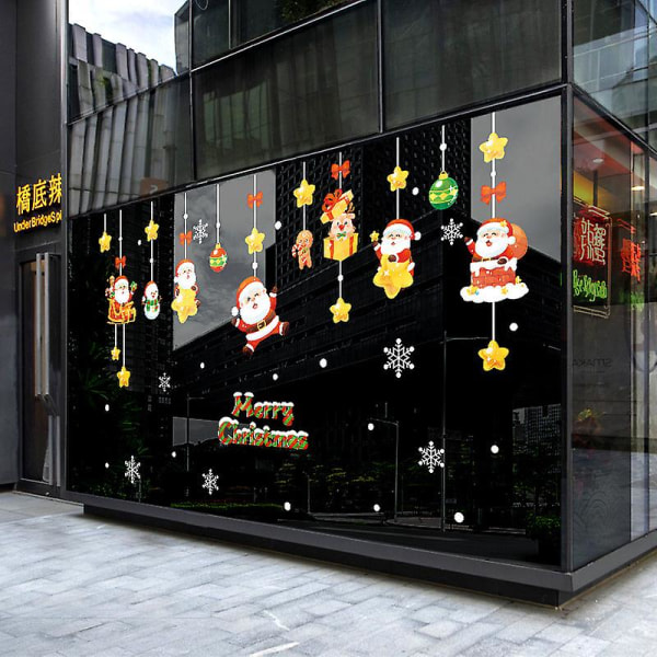 Christmas Window Clings, Christmas Window Stickers Dekorationer till jul Semesterhemskontor Skoldekorationer 45*60cm