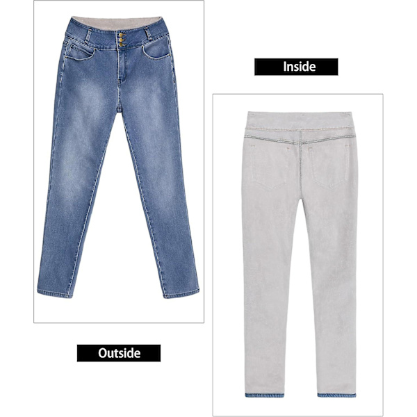 Fleecefodrade jeans vintertermiska skinny denim och jeggings