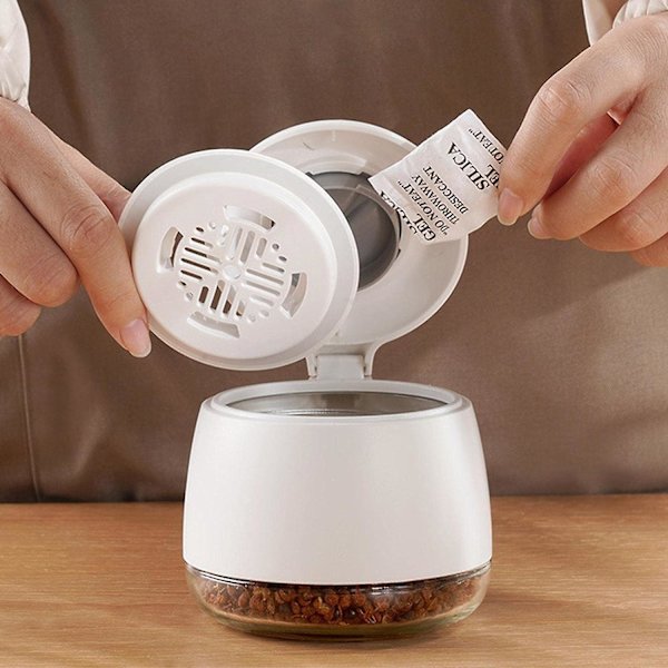 Förvaringsburk för Ingredienser Återanvändbara Ingrediensburkar Glasflaskor Behållare Set Mångsidig Glas Ingrediensflaska För Kök Camping Håll Ingredienser Torra Gray