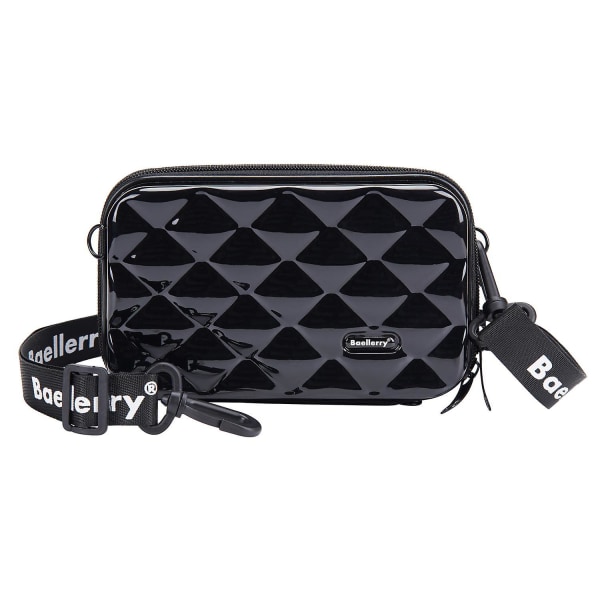 BAELLERRY N1206 ABS+PC Hård Skal Kosmetika Väska Toalettväska Organizer Mini Crossbody Väska Black