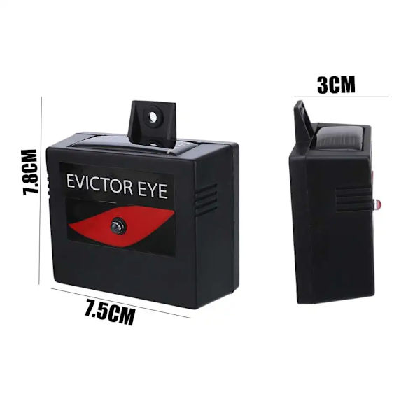 Predator Eye Solcellsdriven Djurskrämmare för Natt - 2-pack, Vattentät, Djurkontroll, Nattdjur, Utomhusbruk