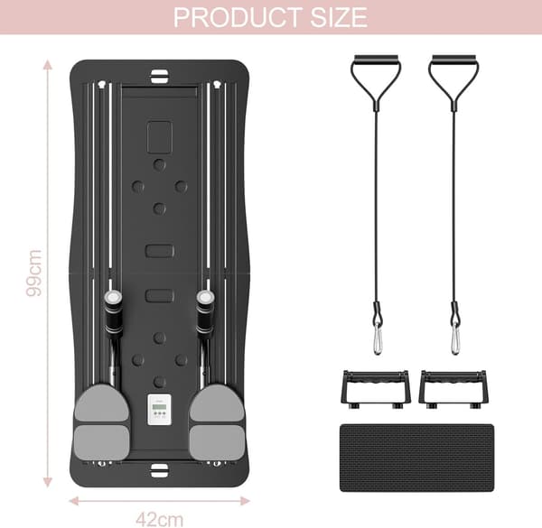 4-i-1 Pilates Reformer Set, Hopfällbar Träningsbräda