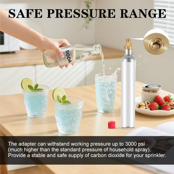 CO2-adapter til Sodastream TR21-4 til TR21-3, passer til Quooker Cube-tank, messinggevindadapter - kompatibel med Quooker CO2-flaske