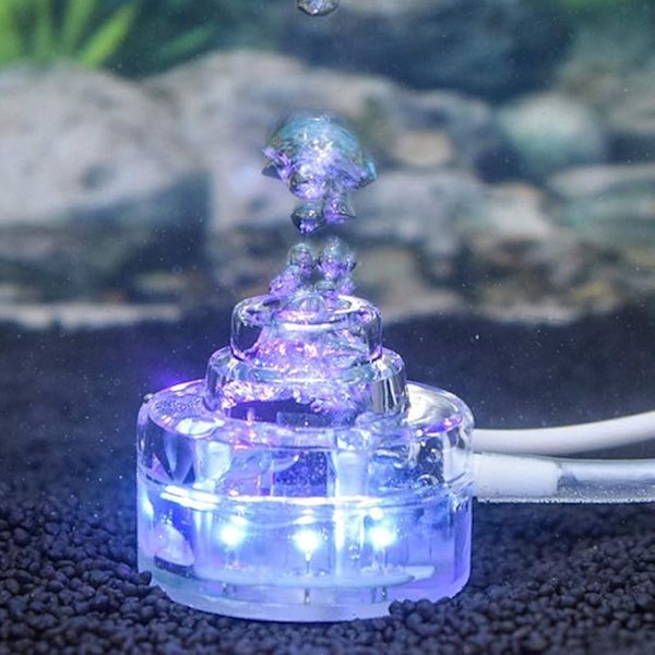 Fargerik Gradient Jevn Luftutgang Undervanns Boble Akvarium Lys LED, Senkbar Lys, Vanntett for Fisketank
