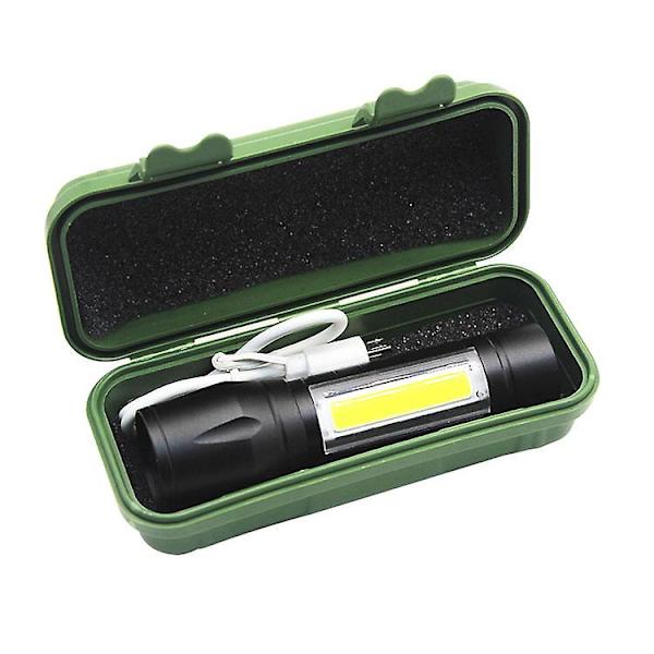 Håndholdt Genopladelig LED Lommelygte Taktisk Lommelygte Med Lampe Zoombar Mini Bærbare Lommelygter, Til Udendørs Camping i Nødsituationer