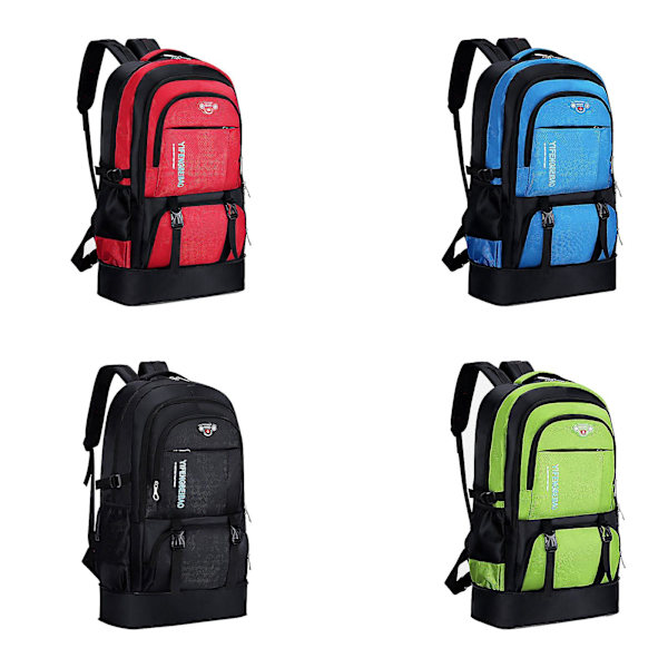 Utvidbar Oxford-ryggsekk med stor kapasitet, 65l reise-ryggsekk for fjellklatring, camping eller fotturer Black