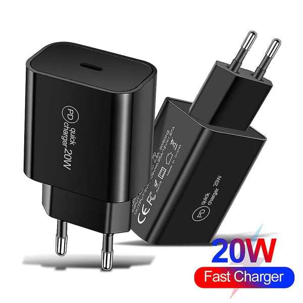 20w Type C USB Hurtiglader Mobiltelefonlader Strømadapter Reiselader