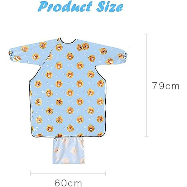 Baby Smekker Med Ermer, Heldekkende Avvenningssmekke Festes Til Babyens Høy Stol, Vanntett Smekke For Småbarn, Langermet Smekkesett For 6-24 Måneder Baby
