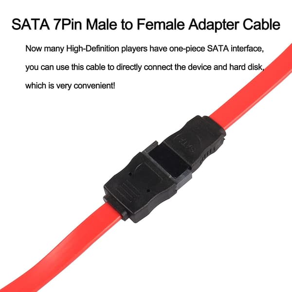 Sata 7pin Han til Sata Hun Forlængerkabel, 2 stk - 50cm