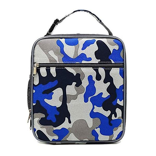 Isolert Matpose Camo Kjølebag Bærbar Matboksveske For Gutter Jenter Kvinner Menn Til Skole Kontor Utendørs (camo Blå)