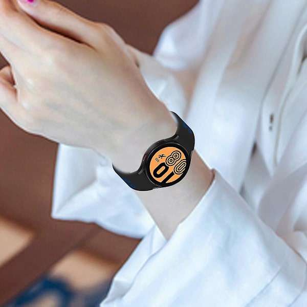 20mm silikoninen ranneke Samsung Galaxy Watch 5 40mm/44mm/5 Pro 45mm -kelloon kaksoisreikäsoljella Black    Blue
