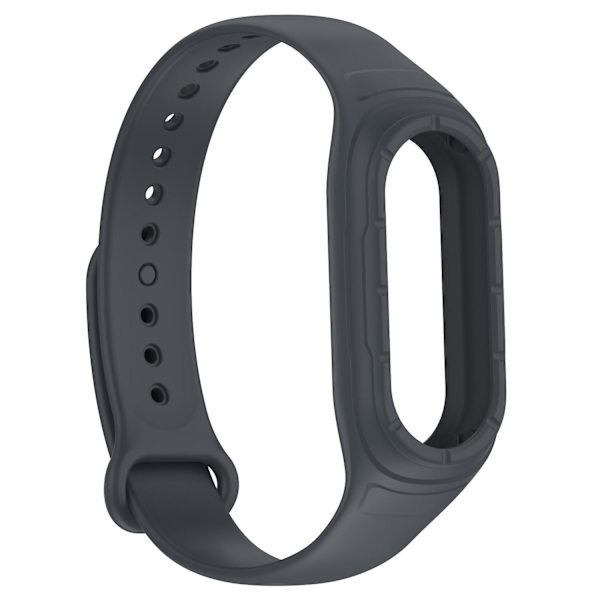 Xiaomi Smart Band 8 -rannekkeen korvaava silikoninen kellon ranneke, jossa integroitu ranneke ja suojakotelo Dark Grey