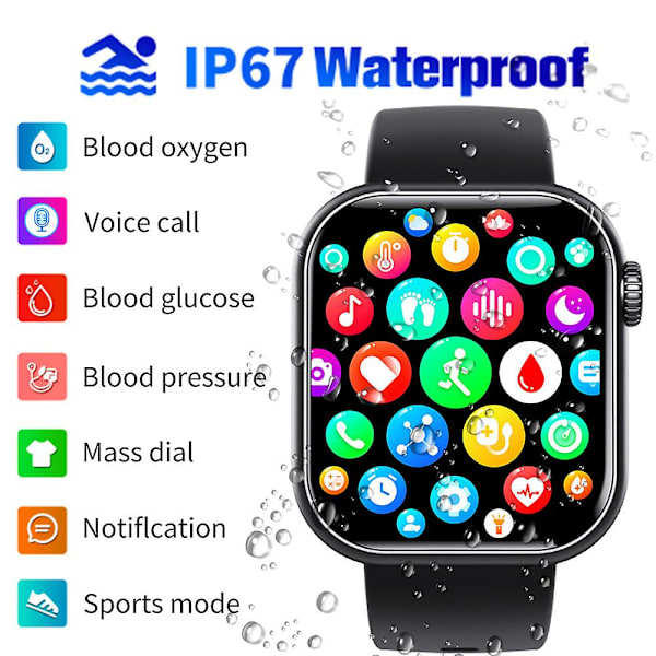 Smartklocka Glucometer, Blodsockermätare Smartklocka Med Bluetooth-samtal, Fitness Tracker Med