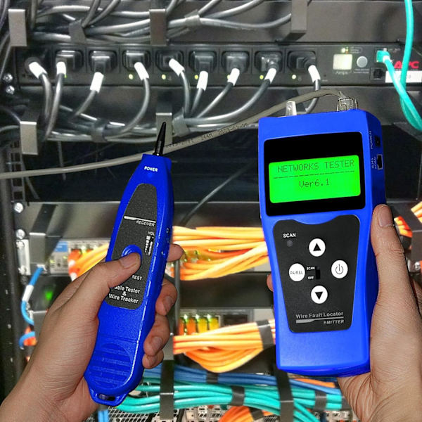 NF-388 Multifunksjonell Håndholdt Nettverk Koaksialkabel Tester Koaksialkabel Sporer Nettverkskabel Ethernet (Blå)
