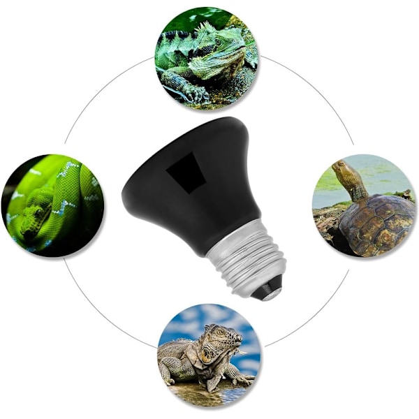 2 stk. 50-100W Varmelamper, Reptil Varme Pære Infrarød Keramisk Emitter Kæledyrsvarmer Lampe Reptil Lyspære (100W-#4)