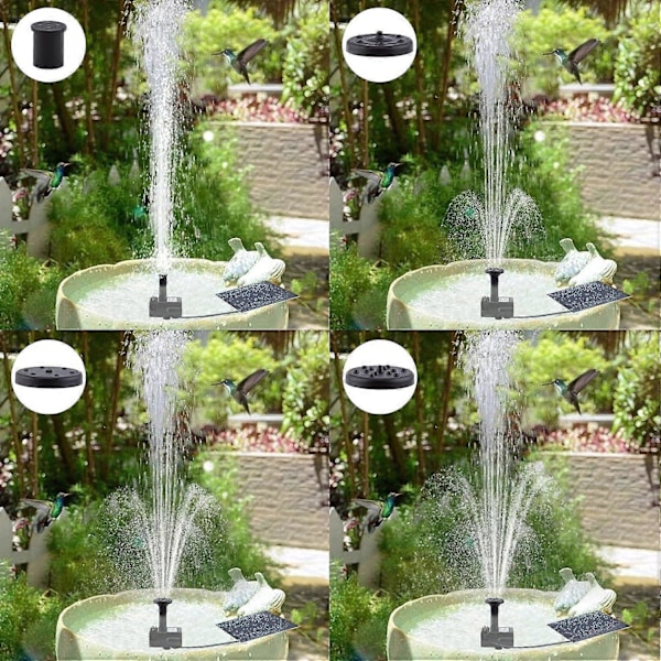 Solcellefontæne Pumpesæt med Separat Solpanel 1.8 W d Solcellepumpe med 3 M Kabel 4 Dyser til Fuglebad Udendørs Dam Terrasse og Tank ( ) 1.8 W Solar Fountain Pump Kit