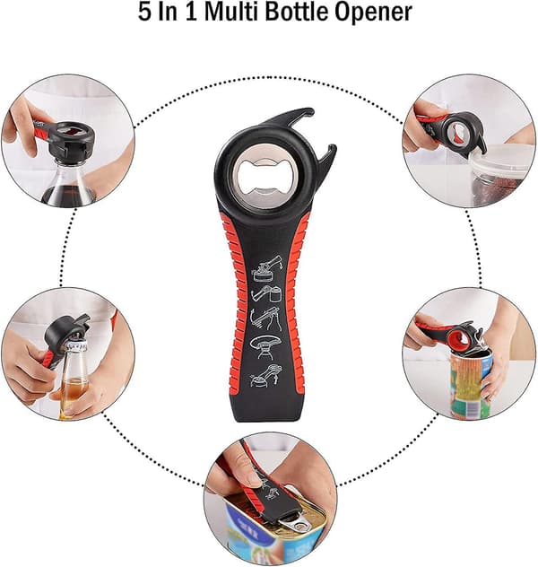 Krukkeåpner Flaskeåpner, ergonomisk Multifunksjonelt Åpnersett, matchende med shape2