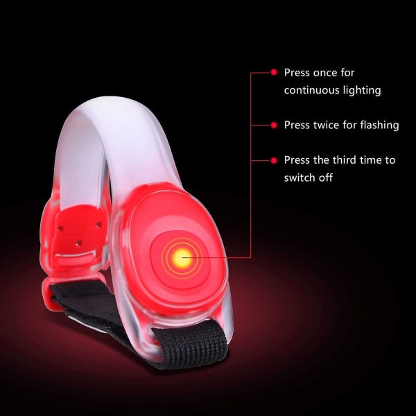 2 st LED armband, reflekterande led armband Reflektor Barn nattsäkerhetslampa för löpning, jogging, hundpromenad, bergsklättring och utomhussporter (re.