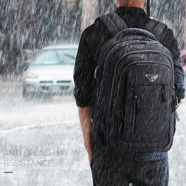 Ny Ankomst Stor Kapacitet Ryggsäck Män Laptop Ryggsäckar Oxford Svart Solid High School Student Väskor Black