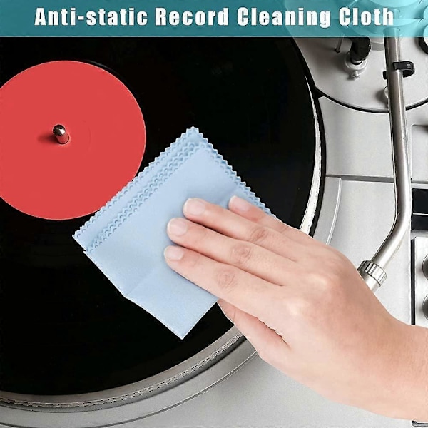Yotako Vinyl Rengjøringssett 4-i-1 Velvet Antistatisk Vinylplate Rengjører Stylus Vinyl Rengjøringsbørste med Plate Rengjøringsklut Fjerner Støv fra Dine