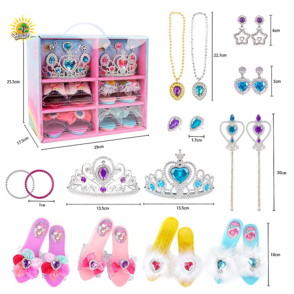 Princess Klänningar Upp Leksaker & Smycken Boutique, Princess Kostymer Set Inkl Skor, Kronor, Princess Tillbehör, Flickor Rollspel Set Present