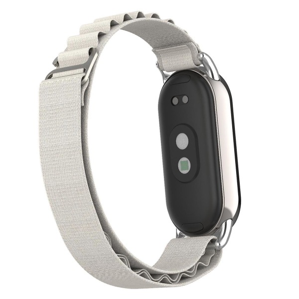 Ersättningsarmband för Xiaomi Smart Band 8 Nylon Armband med Silver Connector Starlight