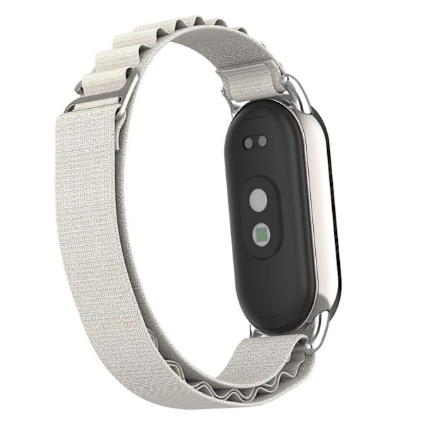 Udskiftningsurrem til Xiaomi Smart Band 8 Nylon Armbåndsrem med Sølvstik Starlight