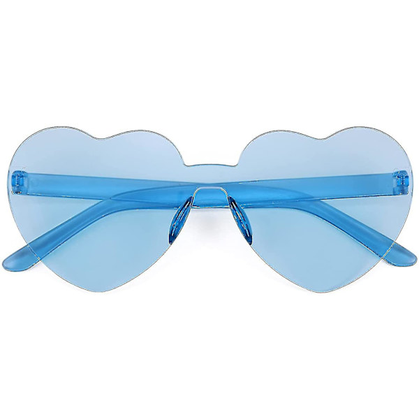 2 Pak Rimløse Hjerteformede Solbriller Kvinder Ét Stykke Transparent Trendy Kærlighed style1