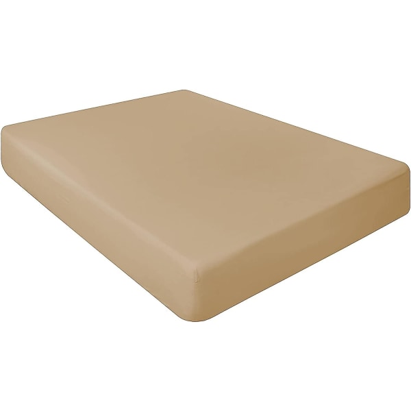100% egyptiläistä puuvillaa 10\"/25cm syvät lakanat - Muotoonommeltu - Yhden hengen - Kahden hengen - King - Super King Beige King