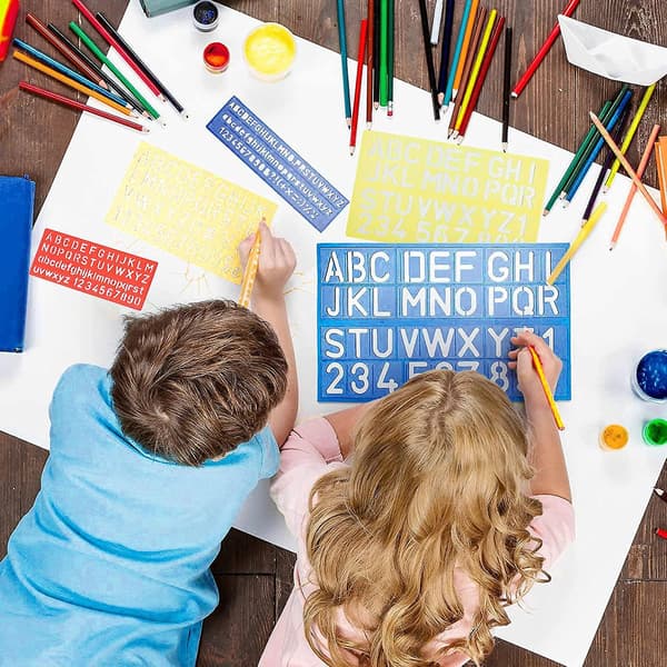 4 st Alphabet Bokstavmallar - DIY Målningsmall