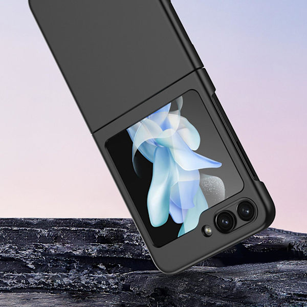 Smalt matt flipfodral till Samsung Galaxy Z Flip 5 enfärgad hård PC stöttålig Galaxy Z Flip 5 fodral Grey