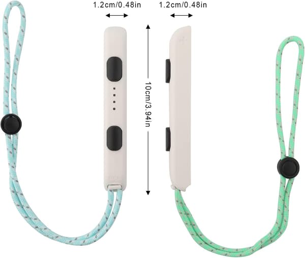 Nintendo Switch Stropper 2-pak, Håndledskontrol med Grønt og Blåt Reb Justerbar Elastisk Kontrolarmbånd Håndledsrem til Switch Joycon Controller