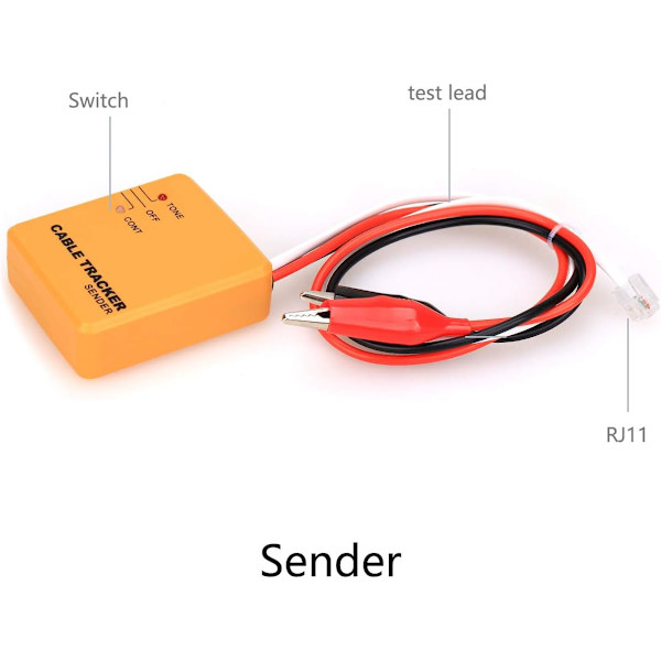 RJ11 Netværkskabel Tester Linje Finder Detektor Værktøj (Gul