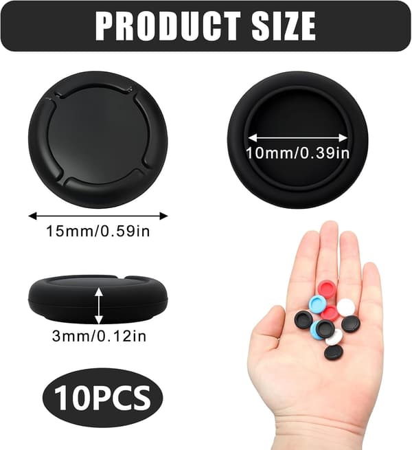 Set med 10 halkfria silikonjoystickkapslar för Switch-joystickkapslar, kompatibla med Switch- och Lite- och OLED-kontroller, hållbart skydd för
