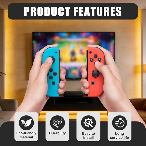 Set med 10 halkfria silikonjoystickkapslar för Switch-joystickkapslar, kompatibla med Switch- och Lite- och OLED-kontroller, hållbart skydd för