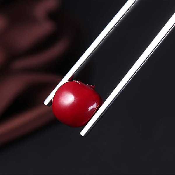 Chopsticks Rustfri Stål Chopsticks, 10 Par Metal Flade Chopsticks, Premium