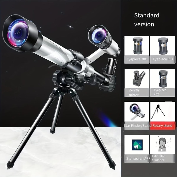 Profesjonelt HD-teleskop for barn, stjernekikking månevitenskap leker, pedagogiske leker som øker barns interesse for astronomi, gaver til barn