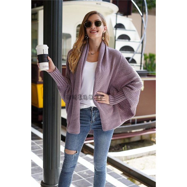 Syksyn ja talven lepakkohiha plus-koon pitkä neulecardigan-pusero naisten takki naisten pusero Rust red Average size