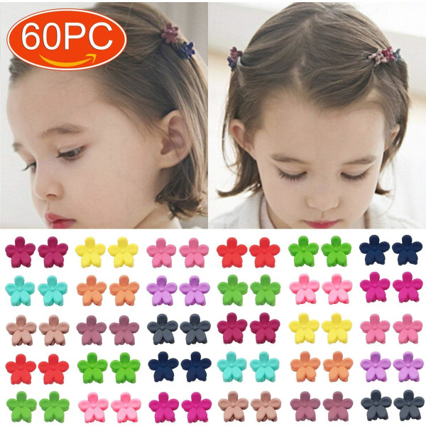 Miracle 60 st Mini hårklämmor för kvinnor och flickor, blommiga hårspännen, hårklämmor för barn
